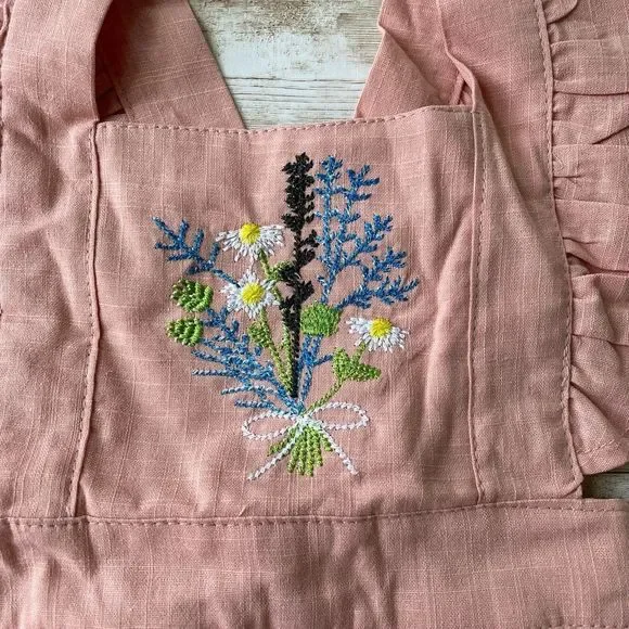 Pink Embroidered Ruffle Romper - Picture 4 of 5